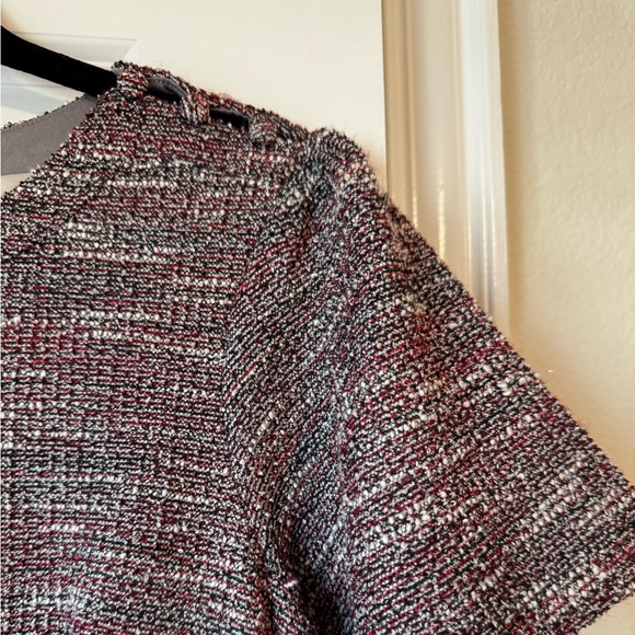 LOFT NWT Boucle/Tweed A-Line Dress with Bell Sleeve and Button Detail - Picture 3 of 9